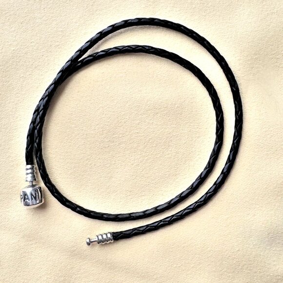 45cm Pandora Dark Brown Leather Double Wrap Bracelet 17.5" ONLY 1 in Stock - Picture 2 of 3